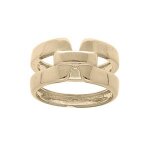 Bague plaqu or large lisse ajoure