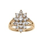 Bague plaqu or marquise oxydes blancs