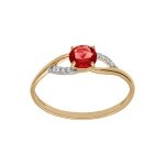 Bague plaqué or oxydes rouge et blancs sertis Bague plaqué or oxydes rouge et blancs sertis