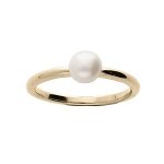 Bague plaqu or perle de culture d'eau douce