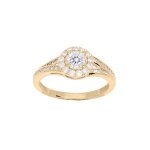 Bague plaqu� or ronde oxydes blancs sertis