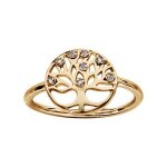Bague plaqué or rondelle motif arbre de vie pierres blanches Bague plaqué or rondelle motif arbre de vie pierres blanches
