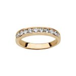 Bague plaqué or style alliance rail oxydes blancs sertis Bague plaqué or style alliance rail oxydes blancs sertis