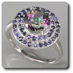 Bague quartz mystic & saphir argent 925