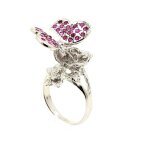 Bague rubis argent 925. en forme de papillon