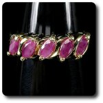 Bague rubis argent 925 + plaqu or jaune 14 carats