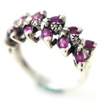 Bague rubis & marcassite argent 925