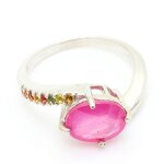 Bague rubis & saphir multicolore argent 925