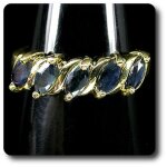 Bague saphir bleu argent 925 + plaqu or jaune