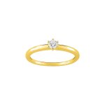 Bague solitaire femme - oxyde de zirconium - or 9 carats Bague solitaire femme - oxyde de zirconium - or 9 carats