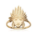 Bague tête d'indien femme - plaqué or jaune 18 carats Bague tête d'indien femme - plaqué or jaune 18 carats
