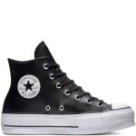Baskets converse chuck taylor all star lift leather high - top cuir noir - 39