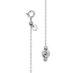 Bijou de dos argent rhodi chanette et boule diamant 20cm