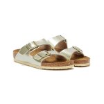 Birkenstock arizona birko flor metallic sandales d'or pour enfants - 32