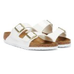 Birkenstock arizona birko flor patent sandales blanches pour femmes - 37