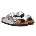Birkenstock arizona birko flor sandales d'argent pour femmes - 40 - 41 Birkenstock arizona birko flor sandales d'argent pour femmes - 40 - 41
