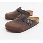 Birkenstock - boston - mules en cuir effet huil - havane - marron - 860131 - 41