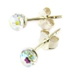 Bo argent  boules de cristal  blanc boral 4 mm