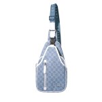 Body - bag bleu en toile enduite siglée garnie cuir chabrand 85017718 Body - bag bleu en toile enduite siglée garnie cuir chabrand 85017718