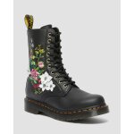 Bottes femme cuir montantes 1490 en  motif fleuri en noir - 36