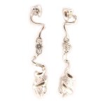 Boucles argent  ballerines  blanc