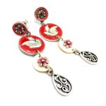 Boucles cr�ateur  bouquet fleury  rose