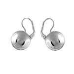 Boucles d'oreilles argent rhodi� boule 14mm
