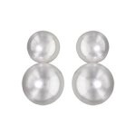 Boucles d'oreilles argent rhodi 2 perles de culture d'eau douce 7mm et 9mm