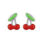 Boucles d'oreille argent rhodi cerise
