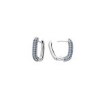 Boucles d'oreilles argent rhodié demi créoles oxydes bleu ciel Boucles d'oreilles argent rhodié demi créoles oxydes bleu ciel