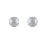 Boucles d'oreilles argent rhodié perle imitation blanche et fermoir poussette Boucles d'oreilles argent rhodié perle imitation blanche et fermoir poussette