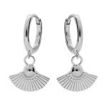 Boucles d'oreilles argent rhodié système créole eventail Boucles d'oreilles argent rhodié système créole eventail