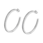 Boucles d'oreilles créoles lotus silver oxydes Boucles d'oreilles créoles lotus silver oxydes