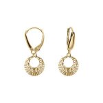 Boucles d'oreilles dormeuse argent dor� jaune cercle martel�