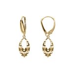 Boucles d'oreilles dormeuse argent dor ovale martel