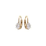 Boucles d'oreilles dormeuse plaqu or oxyde blanc serti