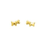 Boucles d'oreilles enfant - or 18 carats - chien