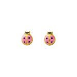 Boucles d'oreilles enfant - or 18 carats - coccinelle