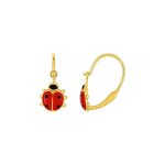 Boucles d'oreilles enfant - or 18 carats - coccinelle