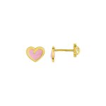 Boucles d'oreilles enfant - or 18 carats - coeur Boucles d'oreilles enfant - or 18 carats - coeur