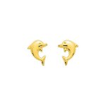 Boucles d'oreilles enfant - or 18 carats - dauphin