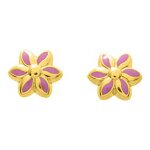Boucles d'oreilles enfant - or 18 carats - fleur Boucles d'oreilles enfant - or 18 carats - fleur