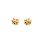 Boucles d'oreilles enfant - or 18 carats - fleur