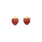 Boucles d'oreilles enfant - or 18 carats - fraise Boucles d'oreilles enfant - or 18 carats - fraise