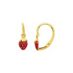 Boucles d'oreilles enfant - or 18 carats - fraise Boucles d'oreilles enfant - or 18 carats - fraise