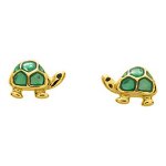 Boucles d'oreilles enfant - or 18 carats - tortue