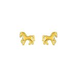 Boucles d'oreilles enfant - or 9 carats - cheval Boucles d'oreilles enfant - or 9 carats - cheval