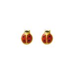 Boucles d'oreilles enfant - or 9 carats - coccinelle