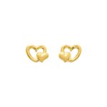 Boucles d'oreilles enfant - or 9 carats - coeur