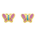 Boucles d'oreilles enfant - puce - or 18 carats - papillon - longueur : 7mm - hauteur : 5mm Boucles d'oreilles enfant - puce - or 18 carats - papillon - longueur : 7mm - hauteur : 5mm